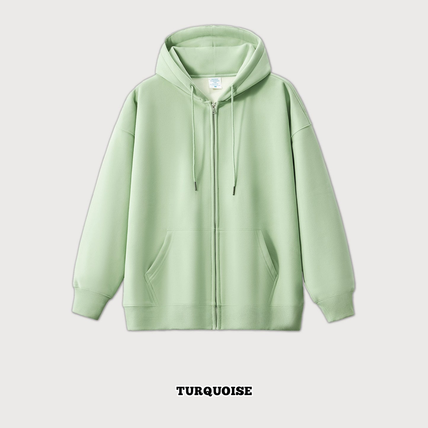 Oversized Solid Colour Zip Hoodie