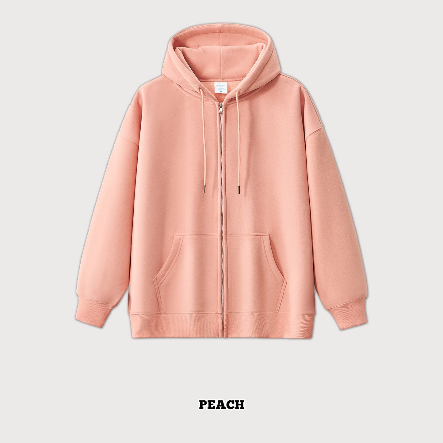 Oversized Solid Colour Zip Hoodie
