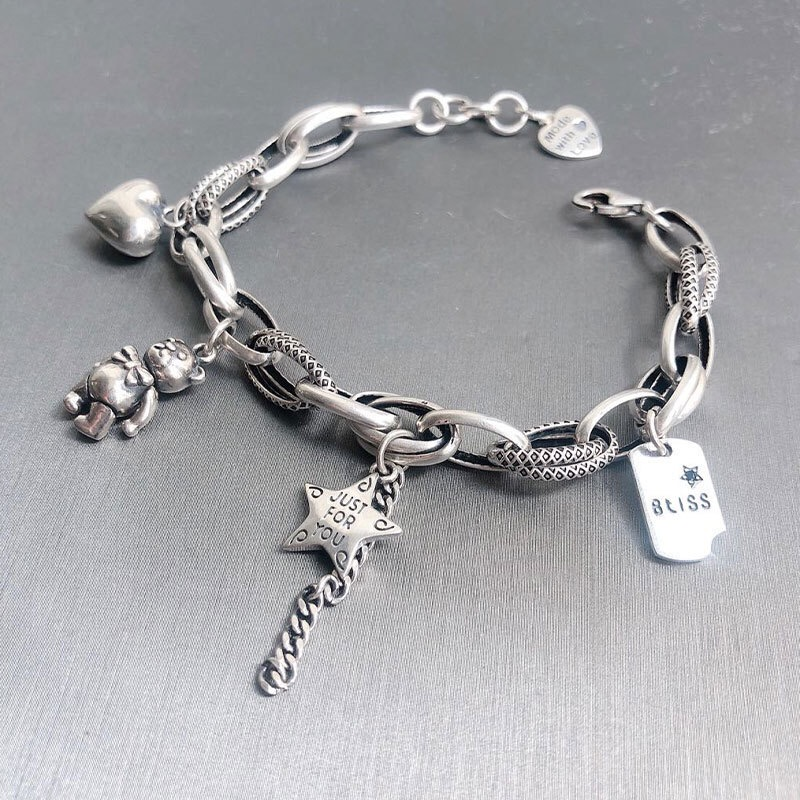 S925 Sterling Silver Fashion Lucky Trendy Bracelet