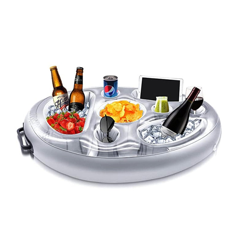 🔥🔥🔥Summer Pool Party Bucket Drinks Wine Cup Holder Inflatable Pool Float Beer Table Beach Swimmin Pool Drinking Cooler Bar Tray